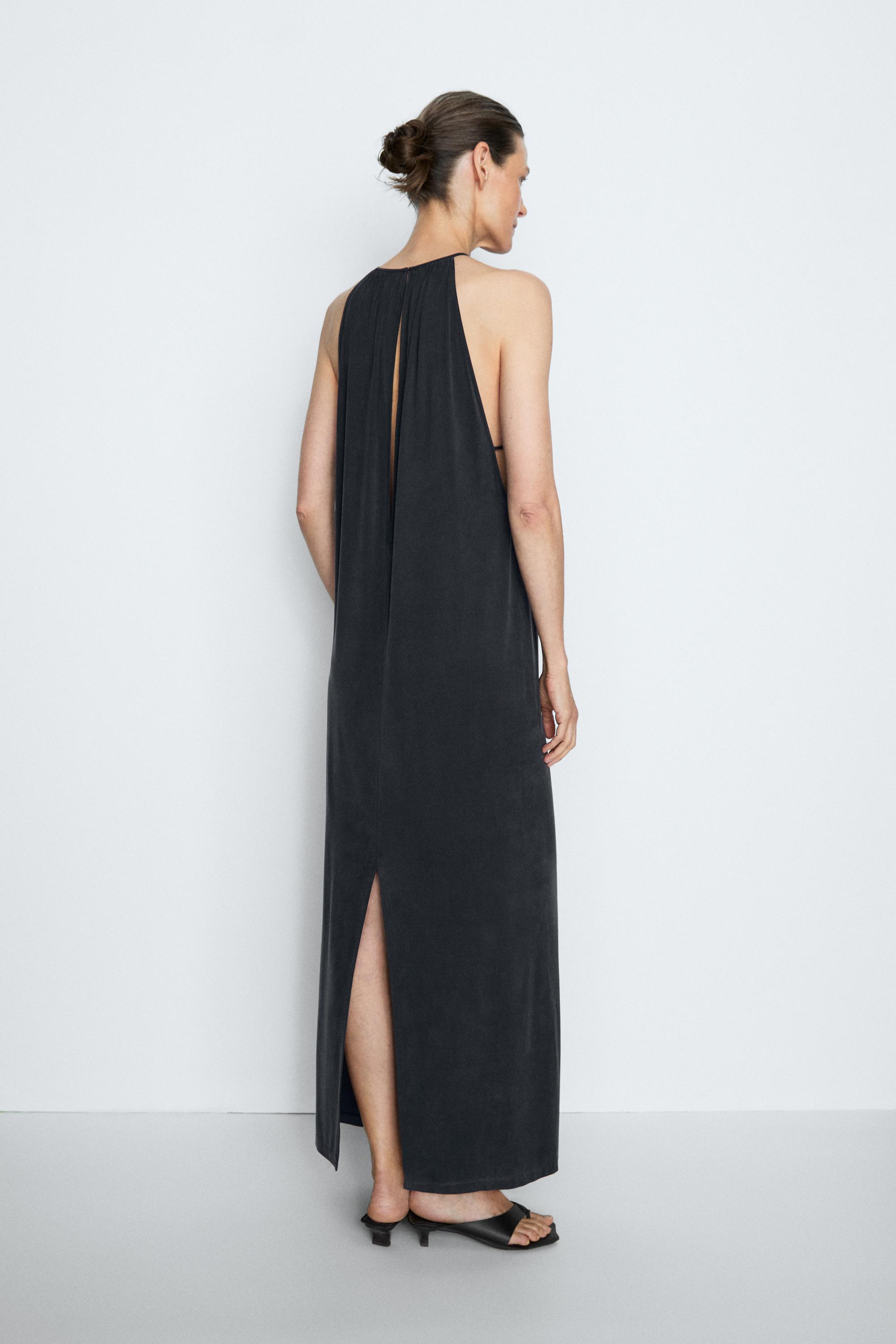 Flowing midi dress with pleats - STUDIO